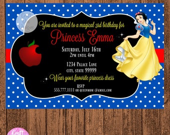 Snow white Invitation, Snow white birthday, Snow white invites, Snow white birthday printable, Snow white party, Snow white Printable