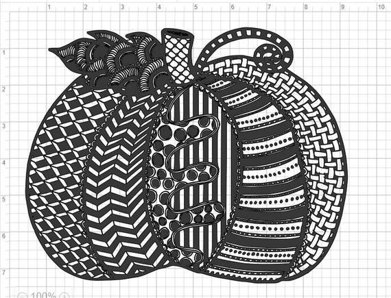 Download Mandala Zentangle Pumpkin SVG EPS DXF Studio3 Cut Files