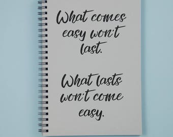 Personalised Notebook, Calligraphy Handwritten font, Motivation Quote, Custom Notebook, Personalised Journal, Custom Journal
