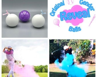 3 Golf Ball Gender Reveal Combo Pack Pink, Blue, and Practice Ball