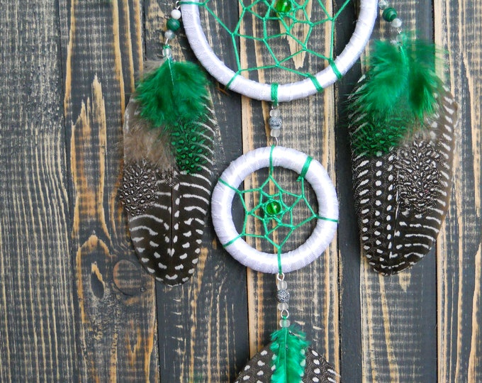 Christmas Green white wall hanging Decor Large dream catcher bohemian wall hanging nursery decor Dreamcatcher Modern dream catcher Boho Home