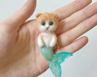 Cat mermaid brooches, mermaid brooch, cat pins, cat mermaid, cat lover, mermaid necklace, gift for her, mermaid pins, cat pins, mermaid pin
