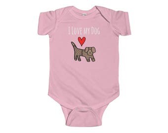 I Love My Dog Baby Bodysuit Infant Outfit