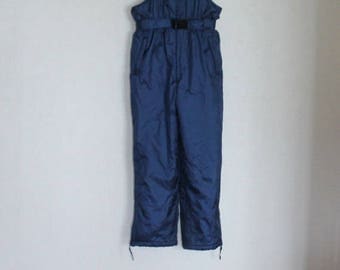 Navy Blue Vintage 90's Ski Suit Winter Overalls Hipster Snow Pants Warm Snowsuit Windbreaker Pants Man Woman Unisex Small Size