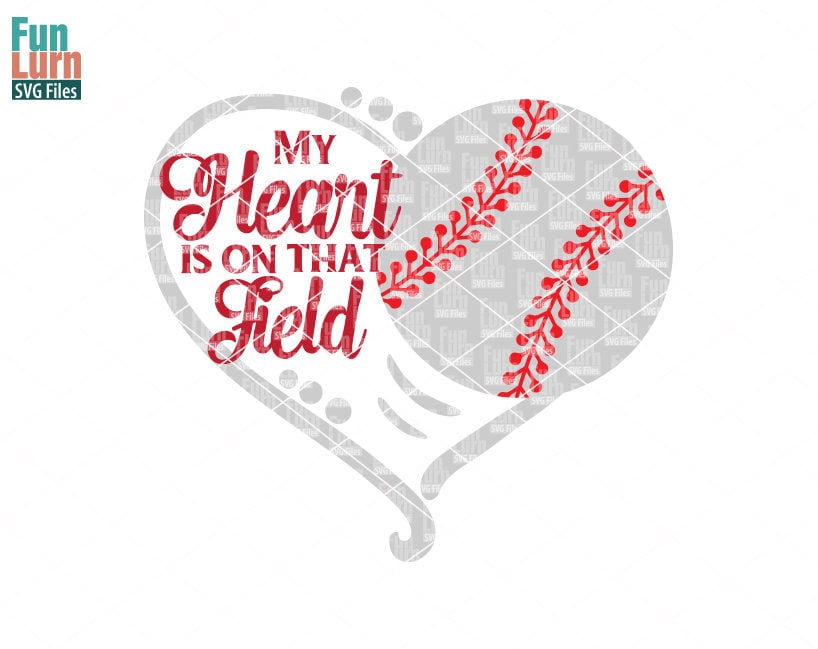 Download My heart is on that field Baseball heart SVG Softball SVG