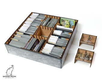 Organizer for Dominion™ Board Game, Dominion™ Insert, for Sleeved and Unsleeved cards, Board Game Organizer, Board Game Insert, Wooden