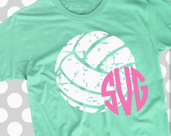 Volleyball svg, distressed svg, monogram svg, volleyball, dxf, eps, png, beach svg, lobster, files for cricut, iron on decal, preppy svg