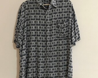 Vintage Mens Navy Short Sleeve Shirt