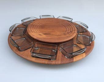 Vintage Digsmed Condiment Serving Set Lazy Susan - Danish Mid Century Modern