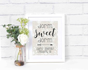 Dorm Sweet Dorm- Dorm Decor- College Dorm Decorations- College Gift for Her- Dorm Room Decor- Dorm Room Sign-College Student Gift-Dorm Quote