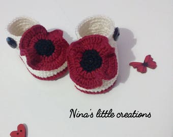 crochet baby shoes with cotton yarn