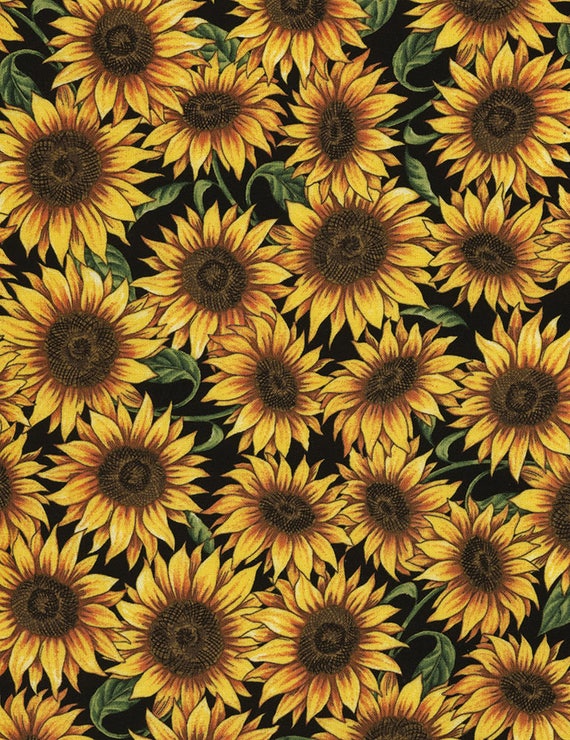 Floral Fabric Sunflowers Fabric: Timeless Treasures Packed