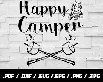 Happy Campers SVG Camping SVG Happy Campers SVG Arrow svg Camp Fire svg Vector for Silhouette Cricut Cutting Machine Design Download Print