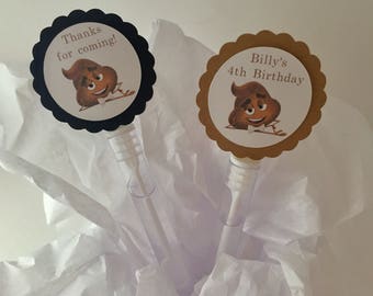 Emoji Birthday Party Favors Bubbles BUBBLE WANDS set of 12