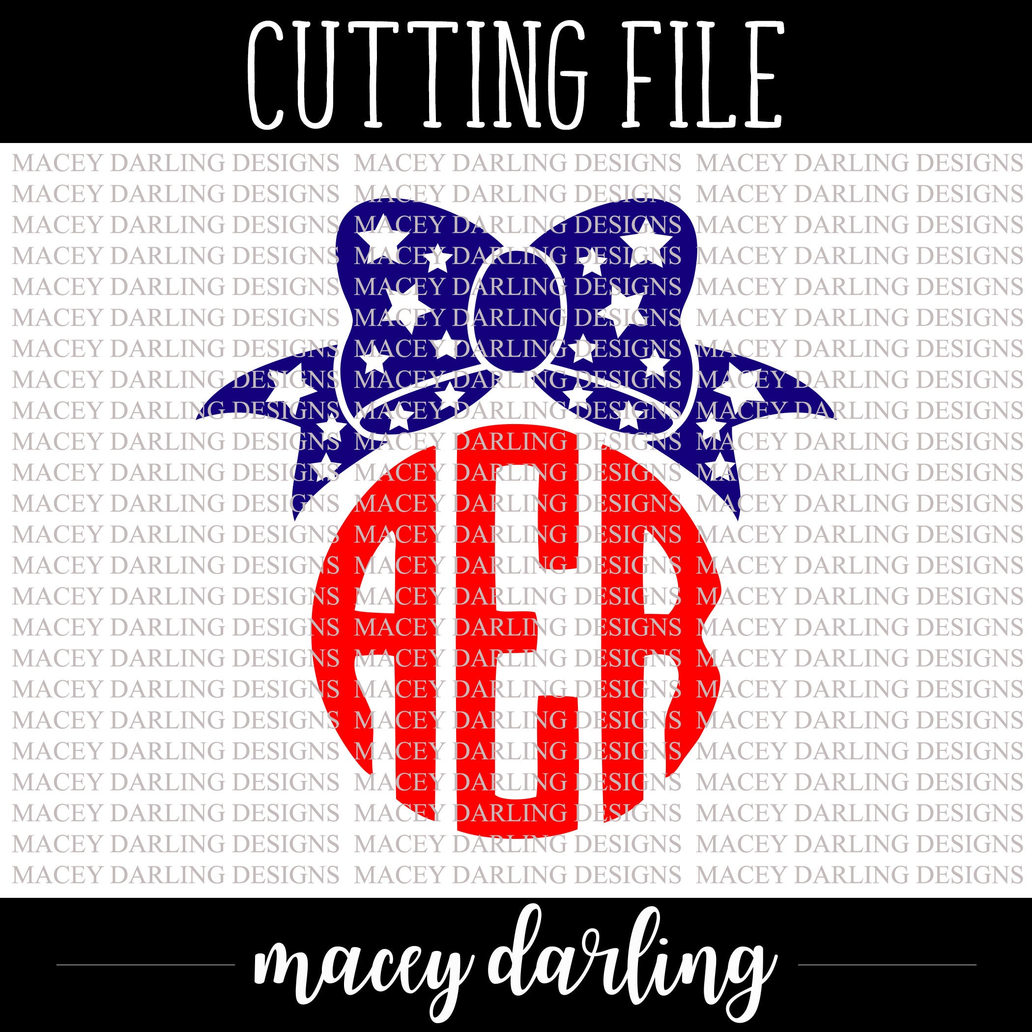 Download Fourth of July Monogram Bow SVG Monogram Bow SVG Fourth of