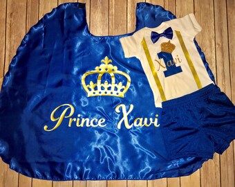 Birthday Cape and Onesie Set. 1st Birthday Outfit. Birthday Prince Outfit. Birthday Princess Outfit. Personalized Birthday Outfit.
