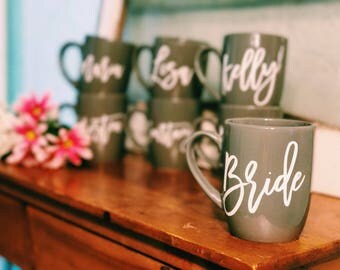 Coffee Cups Bridal Party Bridesmaid gift coffee mug for bridesmaid coffee cup for bride bridesmaid present coffee cup coffee mug