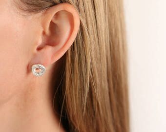 Tangled Silver earrings. Silver earrings, sterling silver earrings, stud earrings, unusual earrings, silver jewellery, silver jewelry