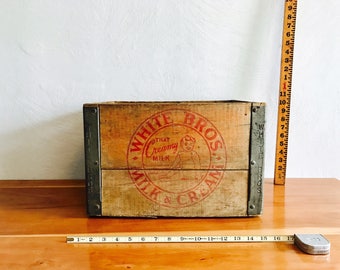 Vintage White Bros Milk Crate