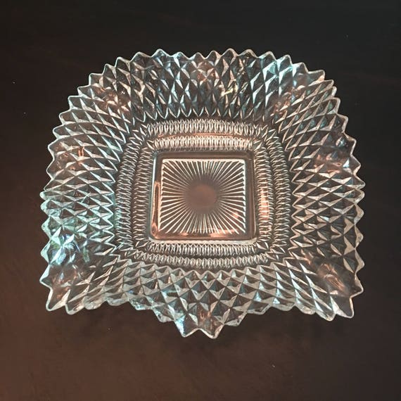 Vintage Indiana Clear Glass Fluted Candy Dish