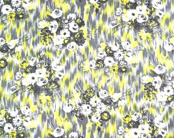 vintage 1950s floral bouquet print cotton sateen dress fabric