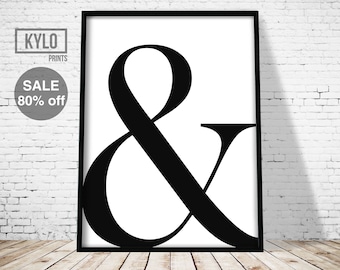 Ampersand Print, Typography Print, Digital Print, Office Decor, Wall Art, Printable Art, Scandinavian Art, Minimalist Print, Abstract Poster