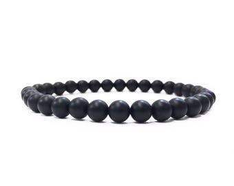 Onyx Bracelet Mens Black Bracelet Mens Bead Bracelet Mens Onyx Bracelet Mens Jewelry Gift for him Gift for husband Onyx Jewelry Strength