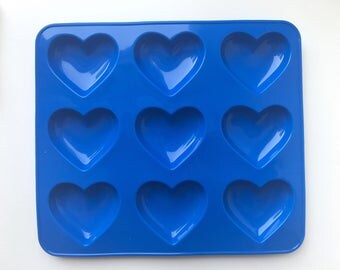 9-Cavity Shiny Silicone Heart Mold- DIY resin heart