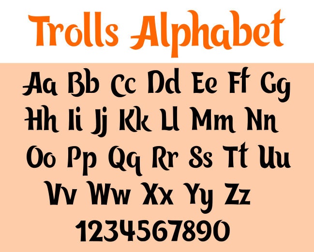 Trolls font svg trolls svg svg files dxf cricut