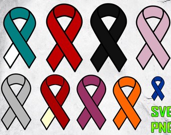 CANCER RIBBON SVG for cutting machines Svg digital files Instant download cutting machine Laser engraving files Silhouette files Cameo files