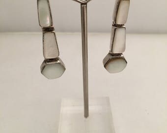 Boucles D'oreilles Pendantes Vintage Edouard Rambaud – Goutte En Verre Doré – Années 80