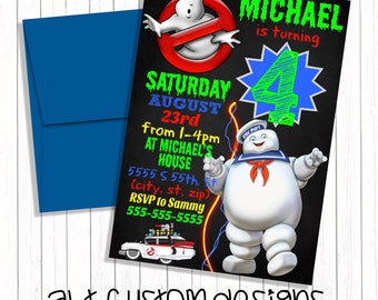 Ghostbusters Birthday Invitation - printable - ghostbusters invitation - ghostbusters birthday party
