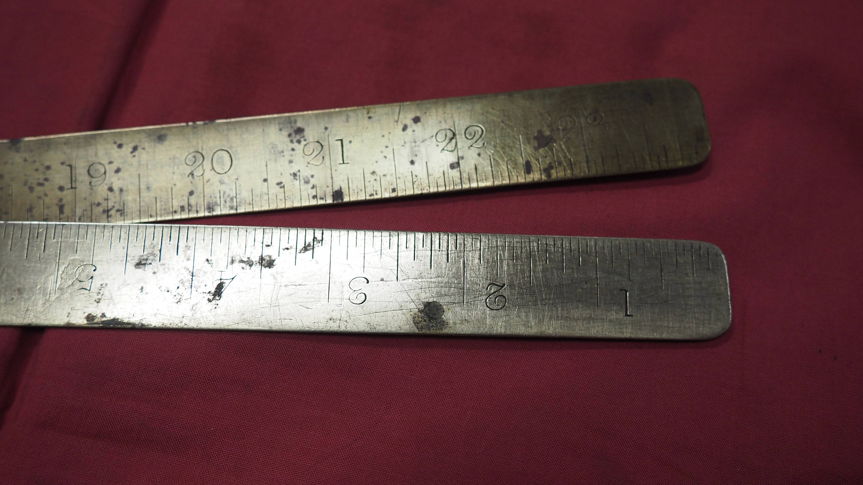 Vintage Brass Rule Folding Ruler 2ft, 24" Measuring Stick from