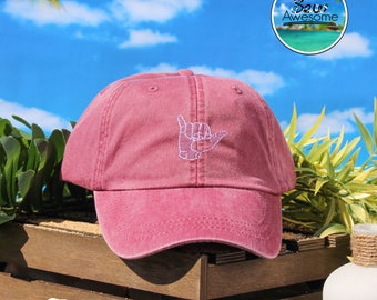 Shaka Embroidered Baseball Hat, Shaka Sign Dad Hat, Cute Gift, Choose Your Own Color Hat, Customized Hat, Low Profile Hat, Dad Hat