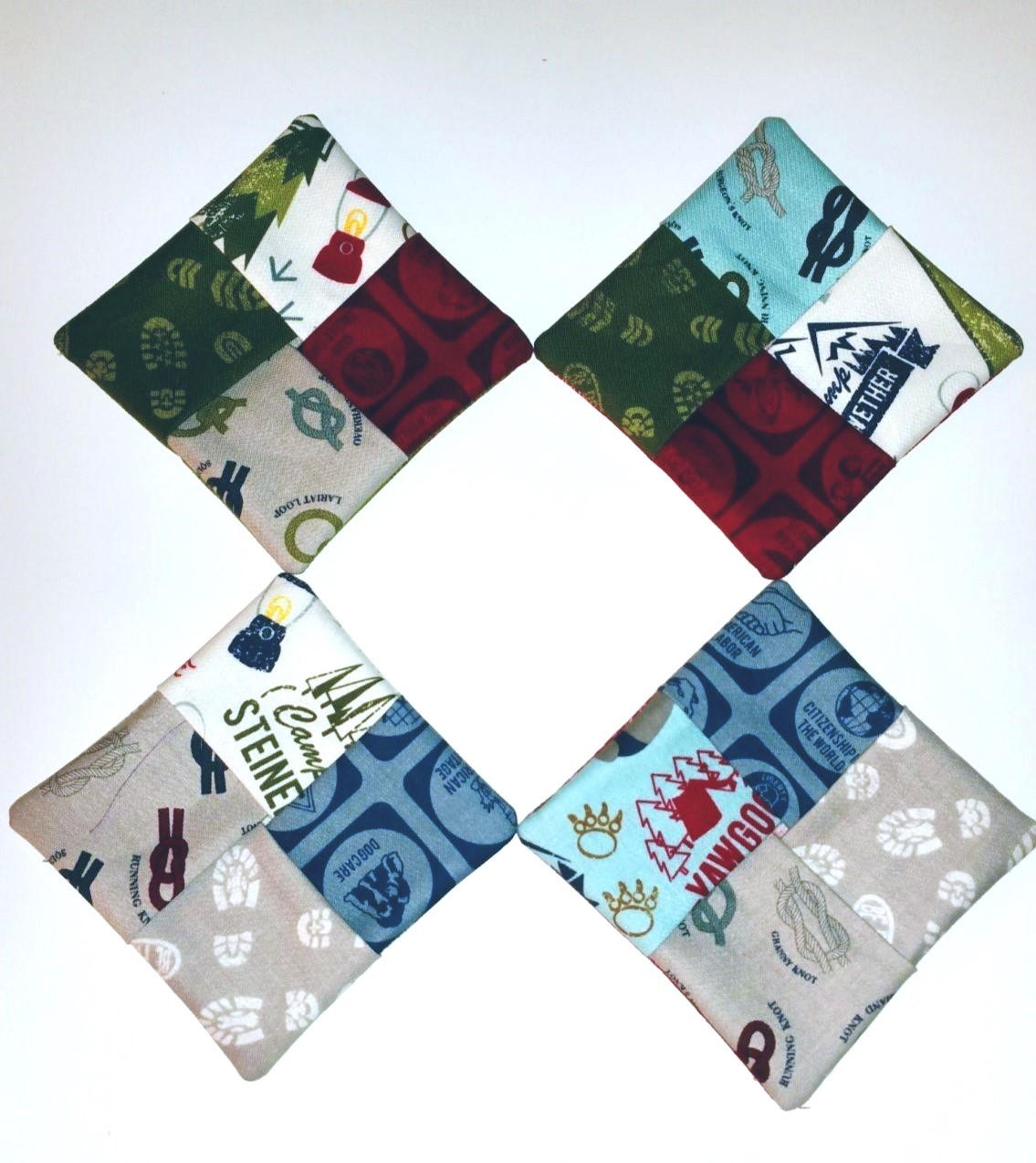 Folded Coasters Fabric Coasters Cloth Coasters Modern