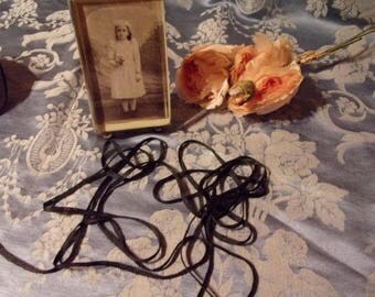 fine old black braid, 5 meters, silky cord, lace