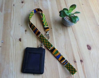 Lanyard With id holder- Keychain- Fabric Lanyard- Key Lanyard- Cute Lanyard- Teacher Lanyard- Tribal Lanyard- Lanyard- Badge Lanyard- Africa