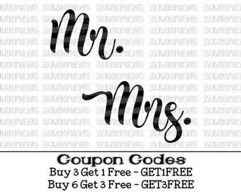 Mr. and Mrs. Svg, SVG and PNG File, Wedding Svg, Married Svg files for Cricut Svg files for Silhouette, Svg Designs, Wedding Cutting File