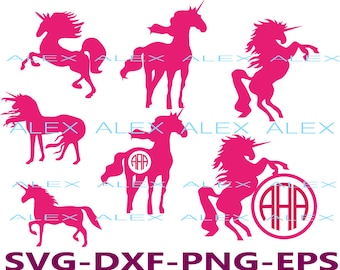 70% OFF, Unicorn SVG, Unicorn Monogram Frame Files svg, Unicorn png, eps, svg, dxf File, Silhouette studio - cutting file