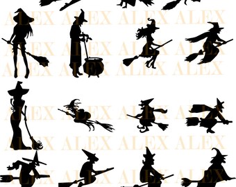 70% OFF, Witch Svg, Halloween Witch png, eps, svg, dxf, Halloween Clipart, Halloween Svg Silhouettes, Silhouette Files, Cut Png File