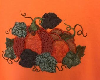 Embroidered Appliqued Pumpkin Sweatshirt.