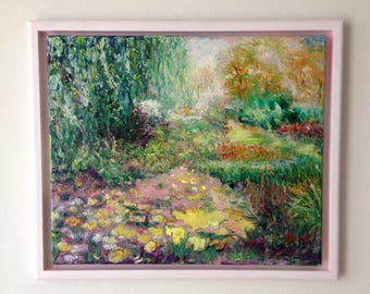 Water lilies in the Dutch landscape-oil paintings-pond-Dim. 50 x 60 cm