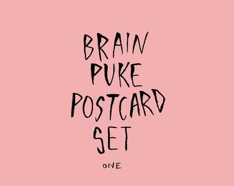 Brain Puke Postcard Set 1 - Four Postcards
