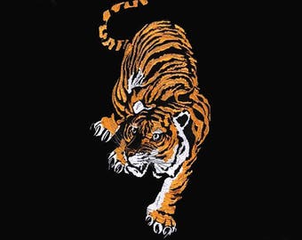 Down Hill Tiger Patch Full Embroidered Tiger Sew on Iron on Patches P27
