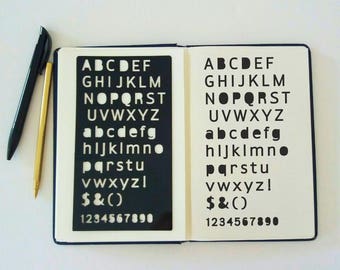 Bullet Journal Stencil, Sans Serif Alphabet Stencil, Planner StencilSans Serif Letter Stencil - 4x7"