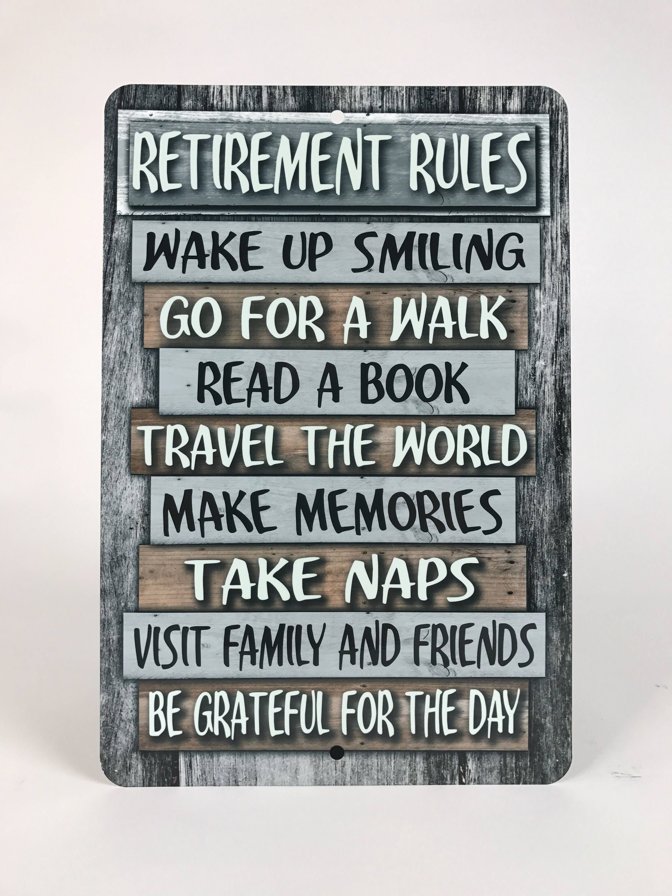 Retirement Rules Metal Sign Home Decor Retirement Gift