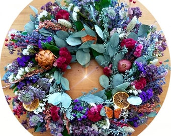 Dried and Preserved Hayfield Cottage Wreath