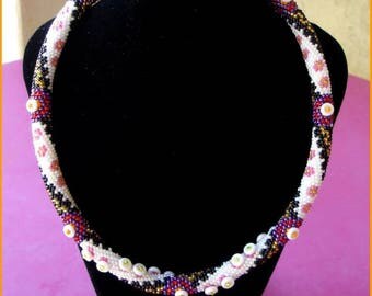 spiral crocheted mesh beaded