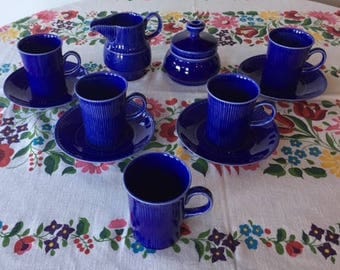 Vintage Irish China 12 Piece Set of Arklow China Cobalt Blue Made in Ireland