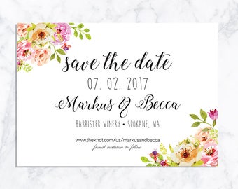 Floral Save the Date Postcard